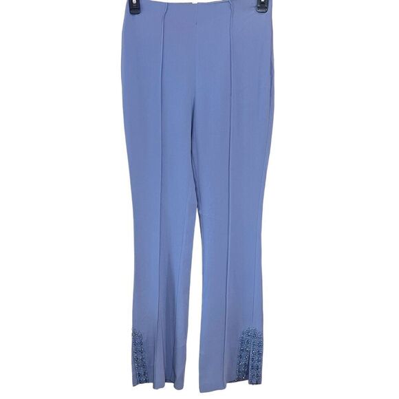 CINQ À SEPT KAYDEN BEADED FLARE PANTS in Slate NWT Size 2 - Picture 3 of 8
